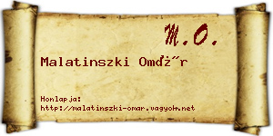 Malatinszki Omár névjegykártya